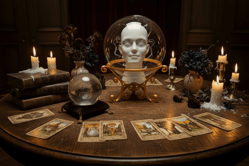Madame Leota Head and Stand - Haunts And Geekery