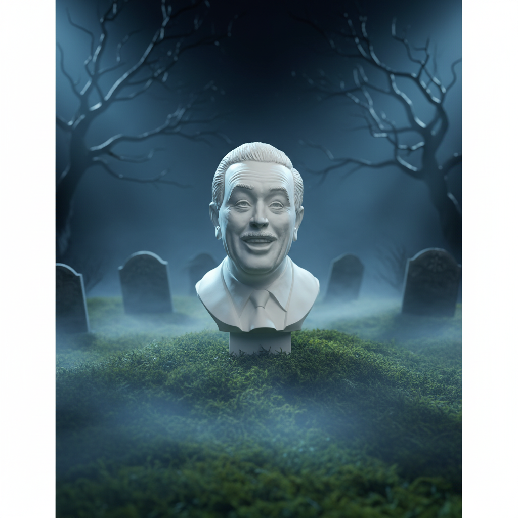 Walt Disney Bust Cemetery Headstone Decoration
